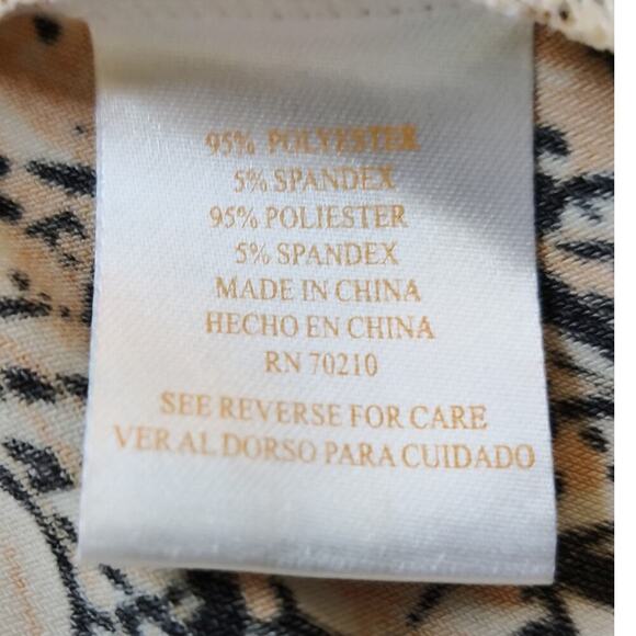 La Cera Floral Wrap Tunic Top Long Sleeve Multicolor 3X Botanical Print Slinky - Picture 6 of 10